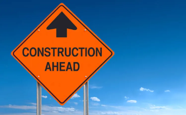 Construction sign board